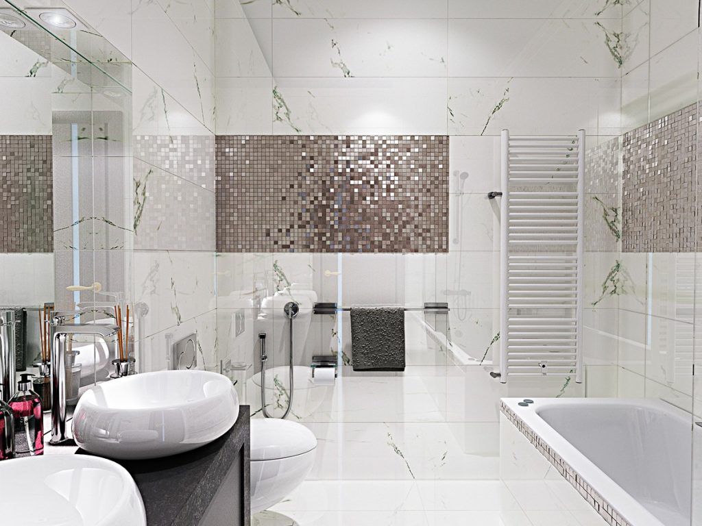Использование мозаичных плиток в отделке ванной комнаты