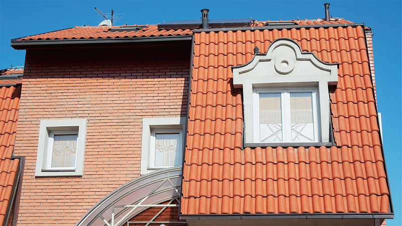 Установите материал для крыши